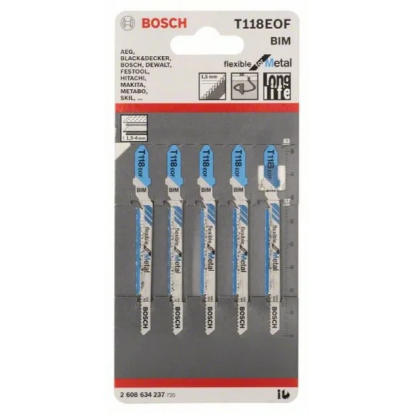 Пильное полотно T 118 EOF Flexible for Metal Bosch 2608634237 — изображение 2