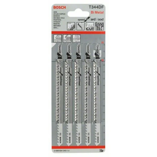 Пильное полотно T 344 DF Speed for Hard Wood Bosch 2608634243 — изображение 2