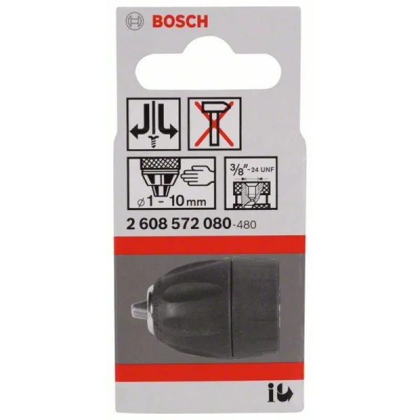 Быстрозажимный сверлильный патрон до 10 мм 1–10мм, 3/8'–24 Bosch 2608572080 — изображение 2
