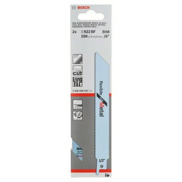 Пильное полотно S 922 BF Flexible for Metal Bosch 2608656037 — изображение 2
