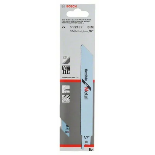 Пильное полотно S 922 EF Flexible for Metal Bosch 2608656038 — изображение 2