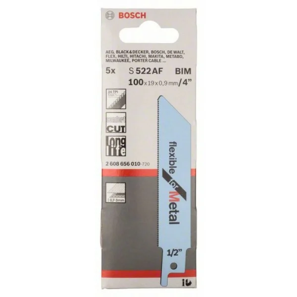 Пильное полотно S 522 AF Flexible for Metal Bosch 2608656010 — изображение 2