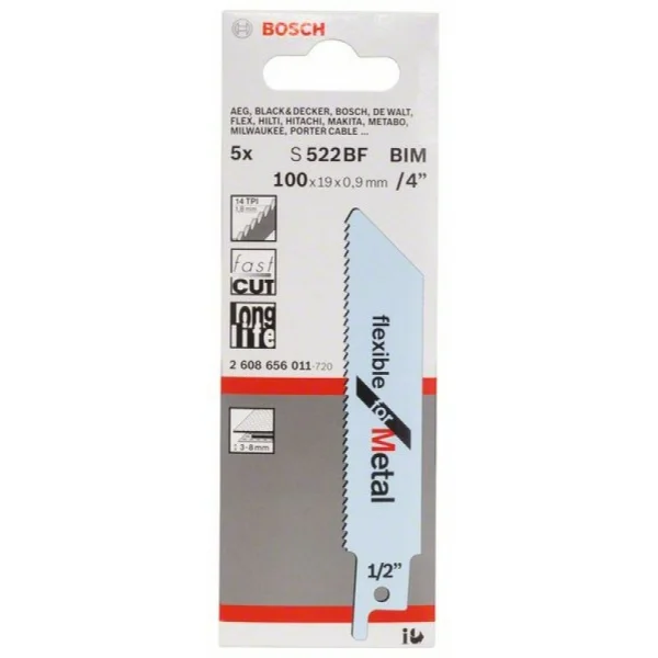 Пильное полотно S 522 BF Flexible for Metal Bosch 2608656011 — изображение 2