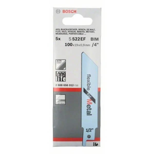 Пильное полотно S 522 EF Flexible for Metal Bosch 2608656012 — изображение 2
