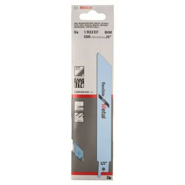 Пильное полотно S 922 EF Flexible for Metal Bosch 2608656015 — изображение 2