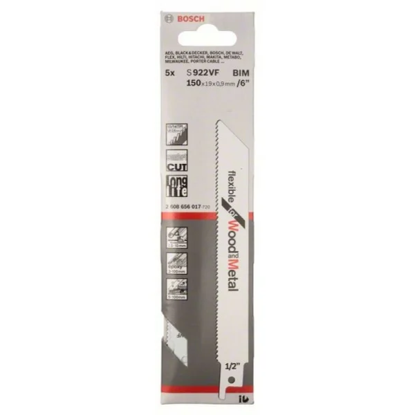 Пильное полотно S 922 VF Flexible for Wood and Metal Bosch 2608656017 — изображение 2