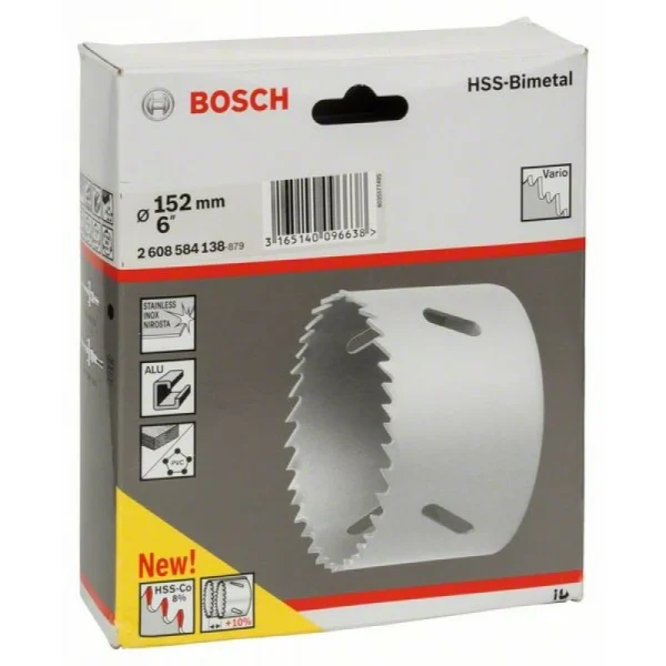 Коронка HSS-Bimetall со стандартным переходником 152 мм, 6' Bosch 2608584138 — изображение 2