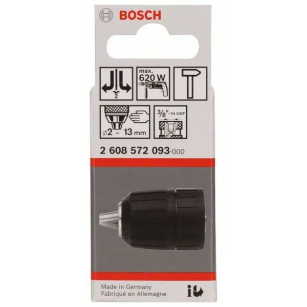 Быстрозажимной сверлильный патрон до 13 мм 1,5-13 мм, 3/8' - 24 Bosch 2608572093 — изображение 2
