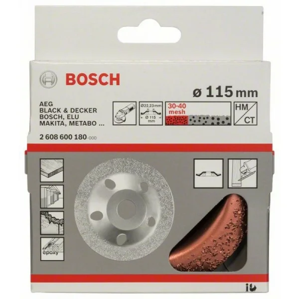 Твердосплавный чашечный шлифкруг 115x22,23 мм; мелкозерн., скошен. Bosch 2608600180 — изображение 2