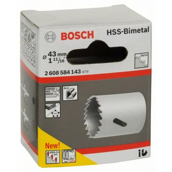 Коронка HSS-Bimetall со стандартным переходником 43 мм, 1 11/16' Bosch 2608584143 — изображение 2