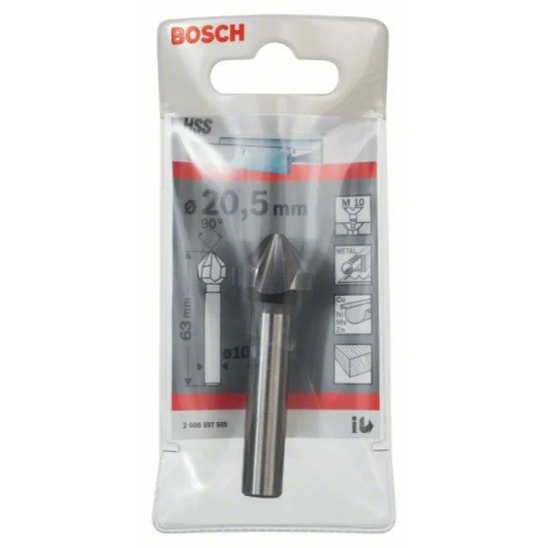 Конусный зенкер 20,5, M 10, 63 мм, 10 мм Bosch 2608597509 — изображение 2