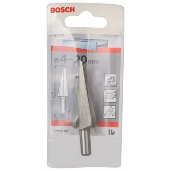 Сверло по листовому металлу шестигранный хвостовик 4-20 мм, 65 мм, 1/4' Bosch 2608597523 — изображение 2