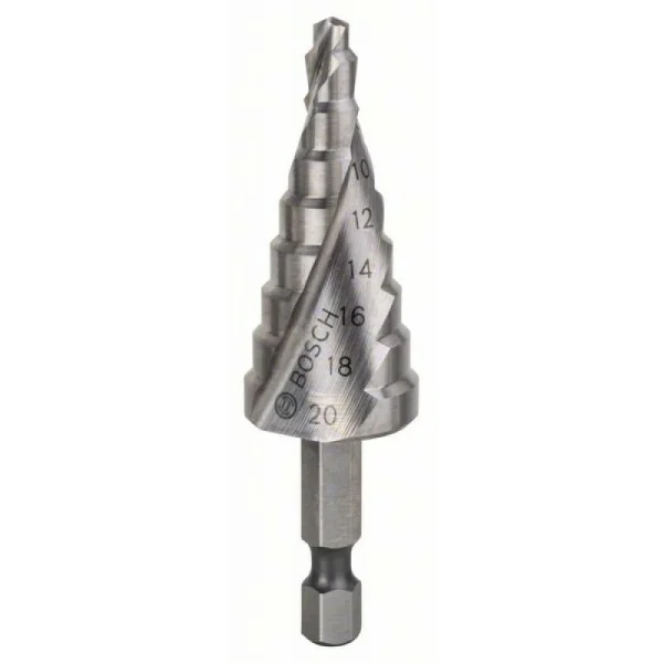Ступенчатое сверло HSS 4 - 20 мм, 1/4', 70,5 мм Bosch 2608597524