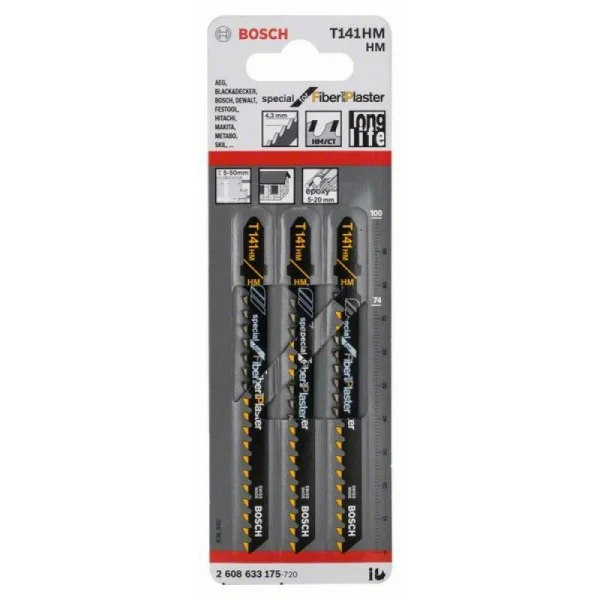 Пильное полотно T 141 HM Special for Fiber and Plaster Bosch 2608633175 — изображение 2