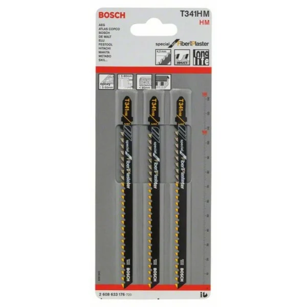 Пильное полотно T 341 HM Special for Fiber and Plaster Bosch 2608633176 — изображение 2