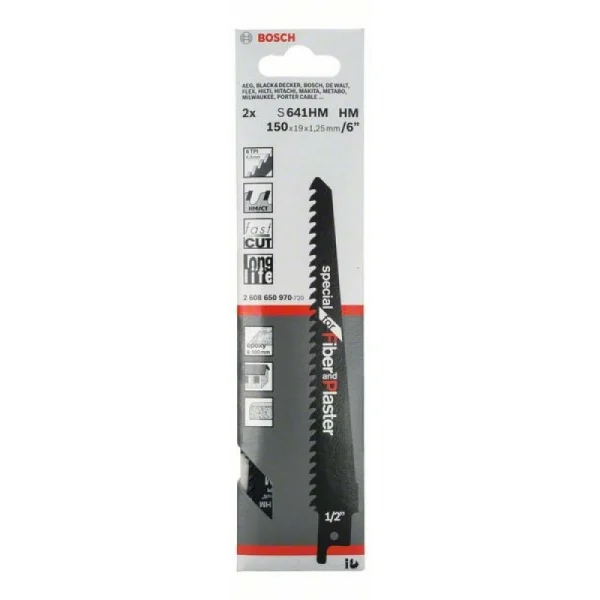 Пильное полотно S 641 HM Special for Fiber and Plaster Bosch 2608650970 — изображение 2