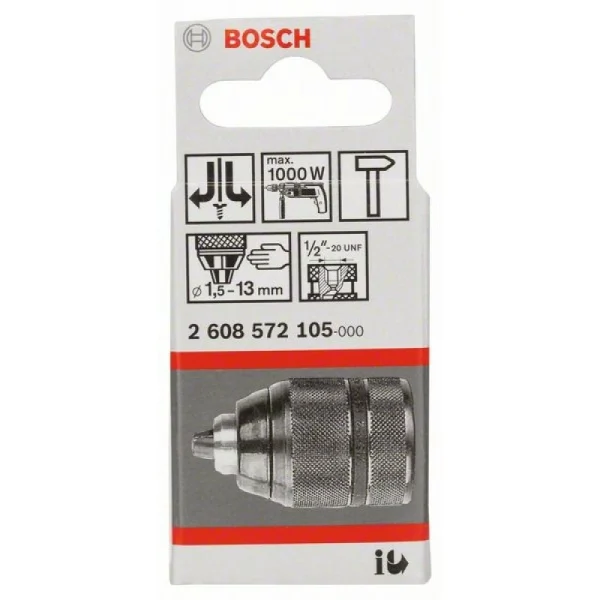 Быстрозажимной сверлильный патрон до 13 мм 1,5-13 мм, 1/2' - 20 Bosch 2608572105 — изображение 2