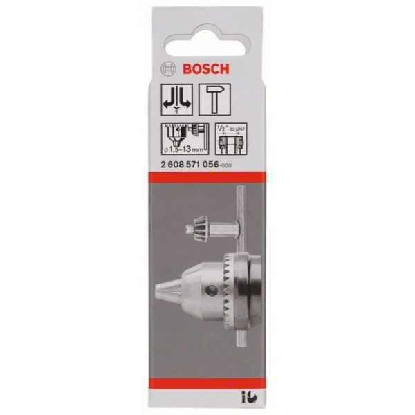 Кулачковый патрон 1,5-13 мм, 1/2' - 20 Bosch 2608571056 — изображение 2