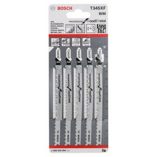 Пильное полотно T 345 XF Progressor for Wood and Metal Bosch 2608634994 — изображение 2