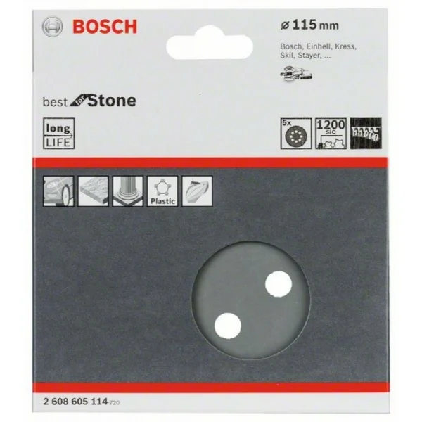 Шлифлист F355, в упаковке 5шт. 115 мм, 1200 Bosch 2608605114 — изображение 2