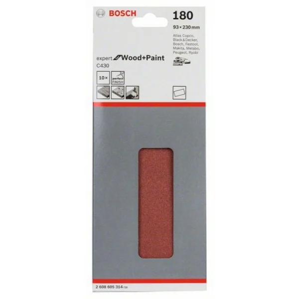 Шлифлист C430, в упаковке 10шт. 93x230 мм, 40 Bosch 2608605314 — изображение 2