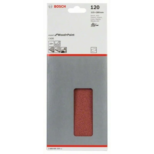 Шлифлист C430, в упаковке 10шт. 115x280 мм, 120 Bosch 2608605325 — изображение 2
