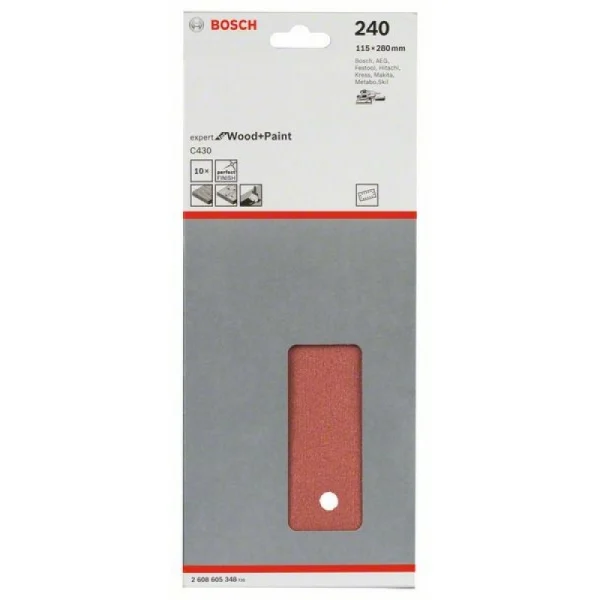 Шлифлист C430, в упаковке 10шт. 115x280 мм, 240 Bosch 2608605348 — изображение 2