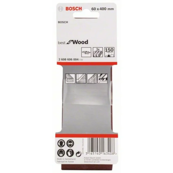 Набор из 3 шлифлент X440 60x400мм, 150 Bosch 2608606004 — изображение 2