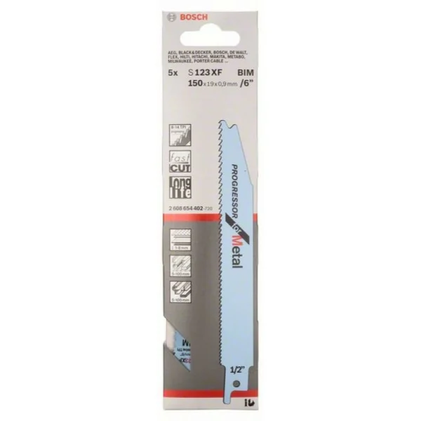 Пильное полотно S 123 XF Progressor for Metal Bosch 2608654402 — изображение 2