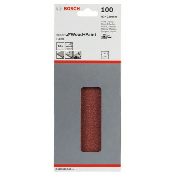 Шлифлист C430, в упаковке 10шт. 93x230 мм, 40 Bosch 2608606515 — изображение 2