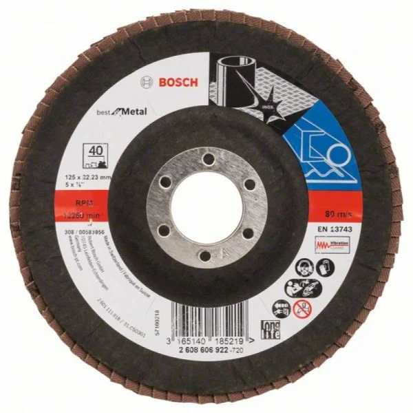 Лепестковый шлифкруг X571 Best for Metal 125x22,23 мм, 40 Bosch 2608606922