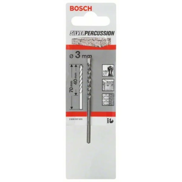 Сверло по бетону CYL-3 3x40x70 мм, d 2,8 мм Bosch 2608597655 — изображение 2