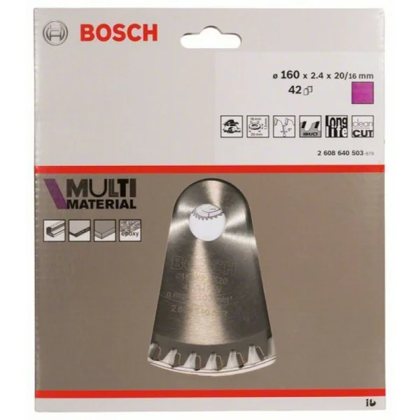 Пильный диск Multi Material 160x20/16x2,4 мм; 42 Bosch 2608640503 — изображение 2