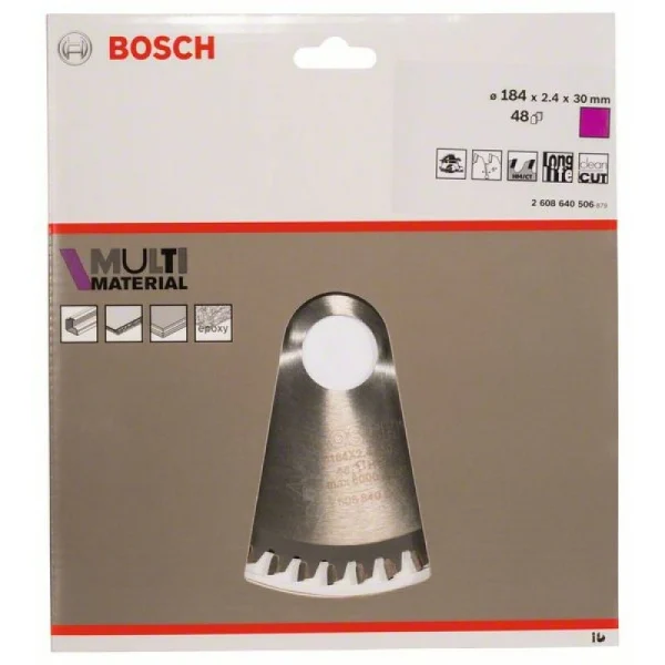 Пильный диск Multi Material 184x30x2,4 мм; 48 Bosch 2608640506 — изображение 2
