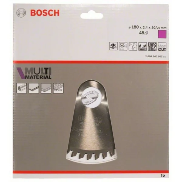 Пильный диск Multi Material 180x30/20x2,4 мм; 48 Bosch 2608640507 — изображение 2