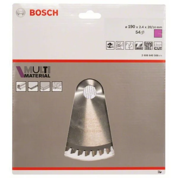 Пильный диск Multi Material 190x20/16x2,4 мм; 54 Bosch 2608640508 — изображение 2