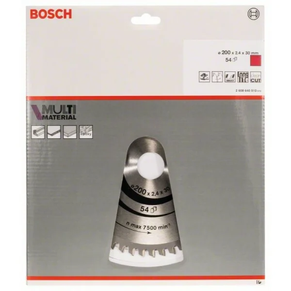 Пильный диск Multi Material 200x30x2,4 мм; 54 Bosch 2608640510 — изображение 2