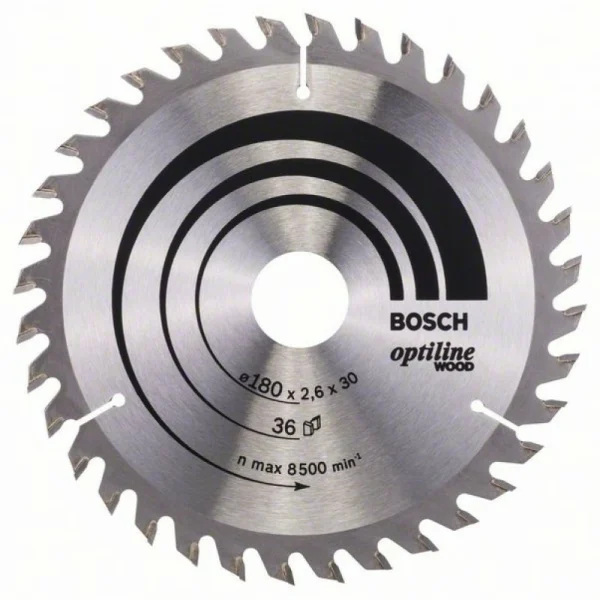 Пильный диск Optiline Wood 180x30/20x2,6 мм, 36 Bosch 2608640609