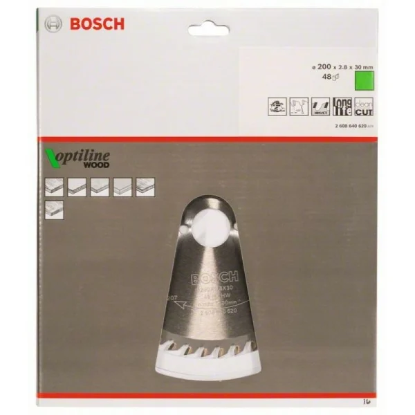 Пильный диск Optiline Wood 200x30x2,8 мм, 48 Bosch 2608640620 — изображение 2