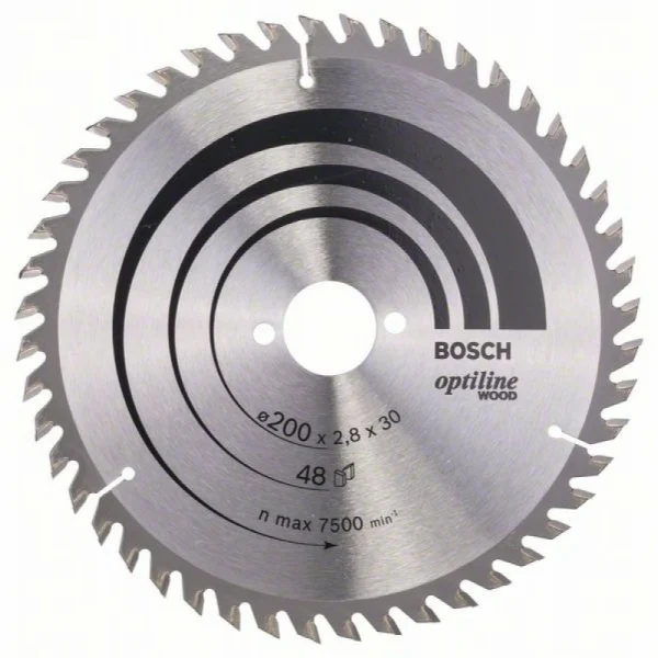 Пильный диск Optiline Wood 200x30x2,8 мм, 48 Bosch 2608640620