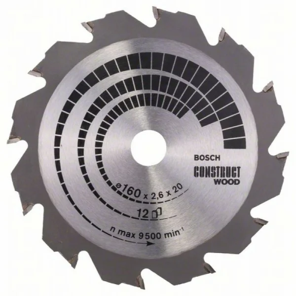 Пильный диск Construct Wood 160x20/16x2,6 мм; 12 Bosch 2608640630