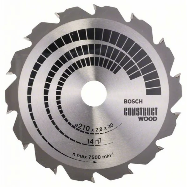 Пильный диск Construct Wood 210x30x2,8 мм; 14 Bosch 2608640634