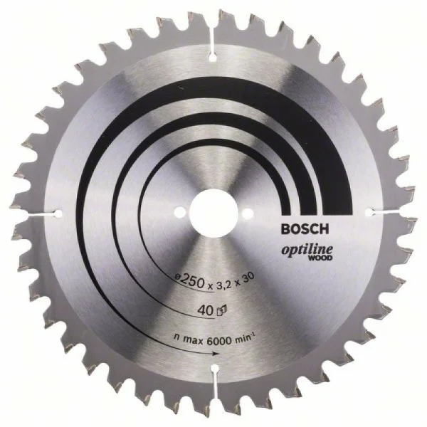 Пильный диск Optiline Wood 250x30x3,2 мм, 40 Bosch 2608640643