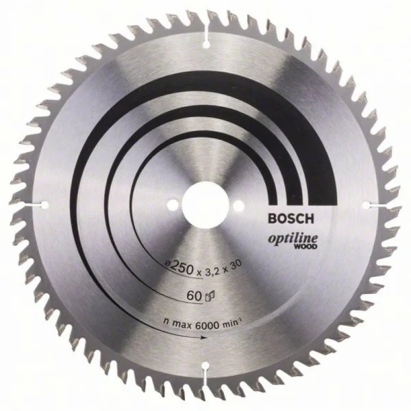 Пильный диск Optiline Wood 250x30x3,2 мм, 60 Bosch 2608640665