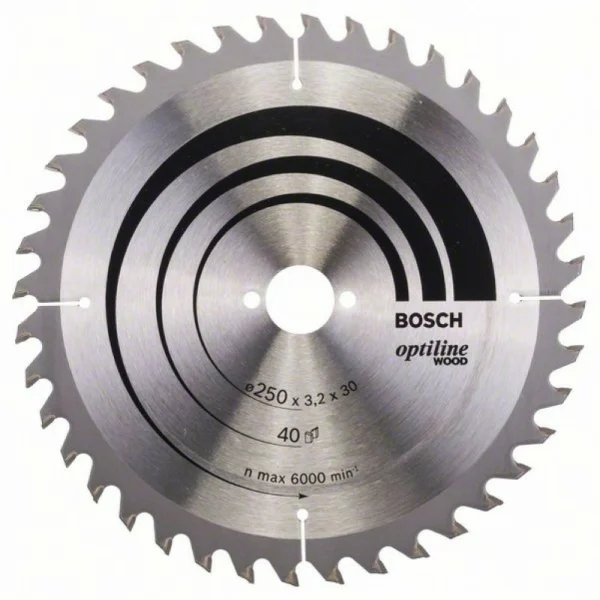 Пильный диск Optiline Wood 250x30x3,2 мм, 40 Bosch 2608640670