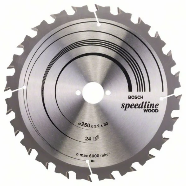 Пильный диск Speedline Wood 250x30x3,2 мм, 24 Bosch 2608640680