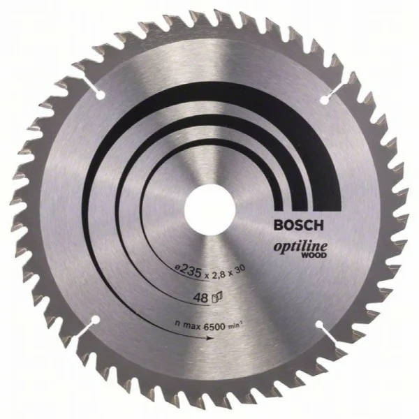 Пильный диск Optiline Wood 235x30/25x2,8 мм, 48 Bosch 2608640727