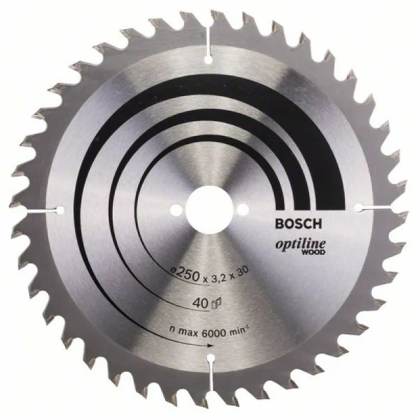Пильный диск Optiline Wood 250x30x3,2 мм, 40 Bosch 2608640728