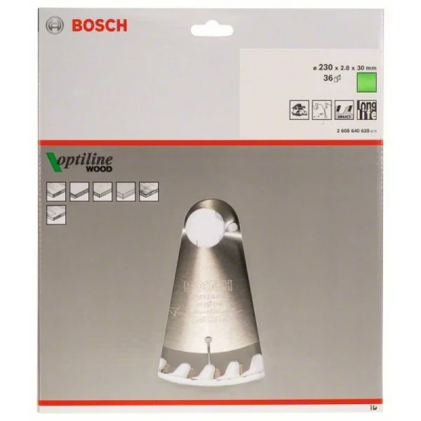 Пильный диск Optiline Wood 230 x 30 x 2,8 mm, 36 Bosch 2608640628 — изображение 2