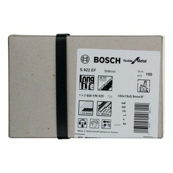 Пильное полотно S 922 EF Flexible for Metal Bosch 2608656028 — изображение 2